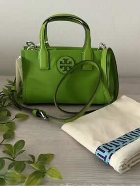 NWT TORY BURCH ELLA MINI NYLON TOTE/CROSSBODY WHEAT GRASS